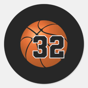 Sketll Jersey Lucky Favourite Number #32 Classic Round Sticker