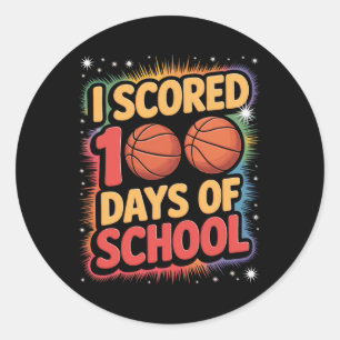 Sketll Kid I Scored 100 Days Of School Classic Round Sticker