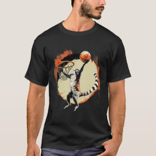 Sketll Lemur Sketll Player Animal Art Slam Dunk T-Shirt