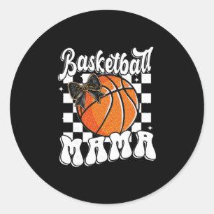 Sketll Mama Coquette Bow Game Day Funny Sports Lov Classic Round Sticker