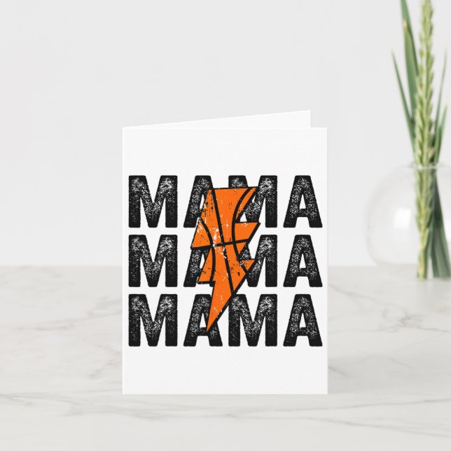 Sketll Mama Distressed Lightning Bolt Mum  Card (Front)