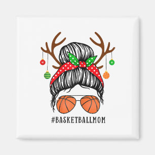 Sketll Mum Messy Bun Team Christmas Sketll Player Magnet