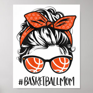 Sketll Mum Sketll Lover Mothers Day Messy Bun Poster