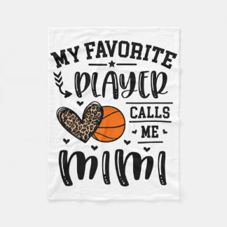 Sketll My Favourite Player Calls Me Mimi Heart Gra Fleece Blanket