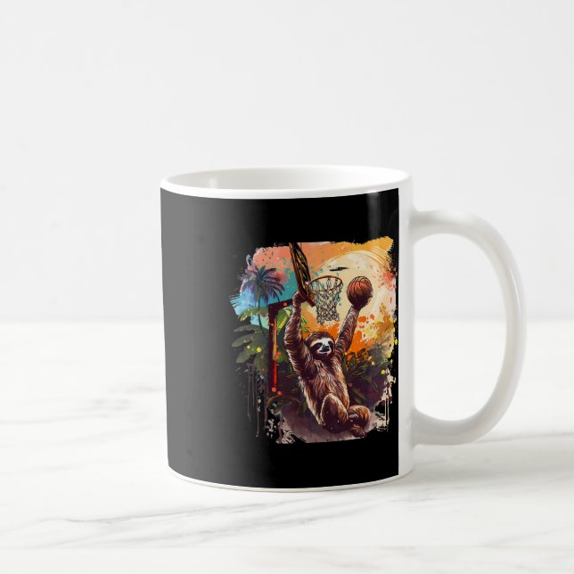 Sketll Nature Sloth Slam Dunk Splash Sketll Player Coffee Mug (Right)