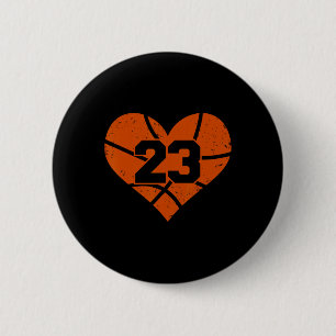 Sketll Number 23 Jersey Funny Sketll Heart Game Da 6 Cm Round Badge