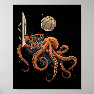 Sketll Octopus Slam Dunk Artwork Sketll Player Poster