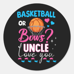 Sketll Or Bows Uncle Loves You 2025 Gender Reveal Classic Round Sticker