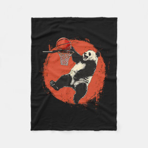 Sketll Panda Bear Slam Dunk Artwork Sketll Player Fleece Blanket