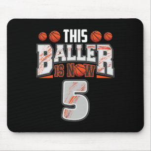 Sketll Player 5 Years Old Boy Sketll 5th Birthday Mouse Mat