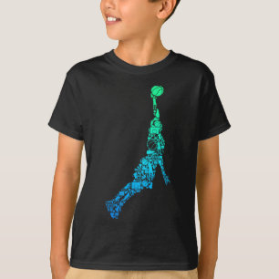 Sketll Player Coach Dunking Kids Boys Men T-Shirt