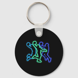Sketll Player Dunking Silhouettes Men Sketll Boys Key Ring