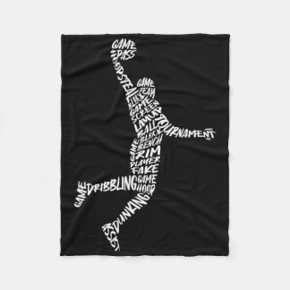 Sketll Player Dunking Typography Men Sketll Boys Fleece Blanket