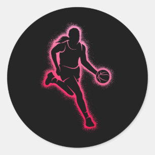 Sketll Player Girl Women Sketll Girls Classic Round Sticker