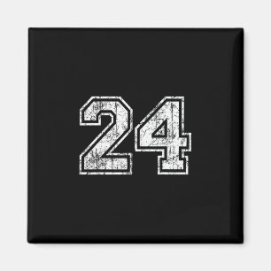 Sketll Player Jersey Number 24 Vintage Distressed Magnet