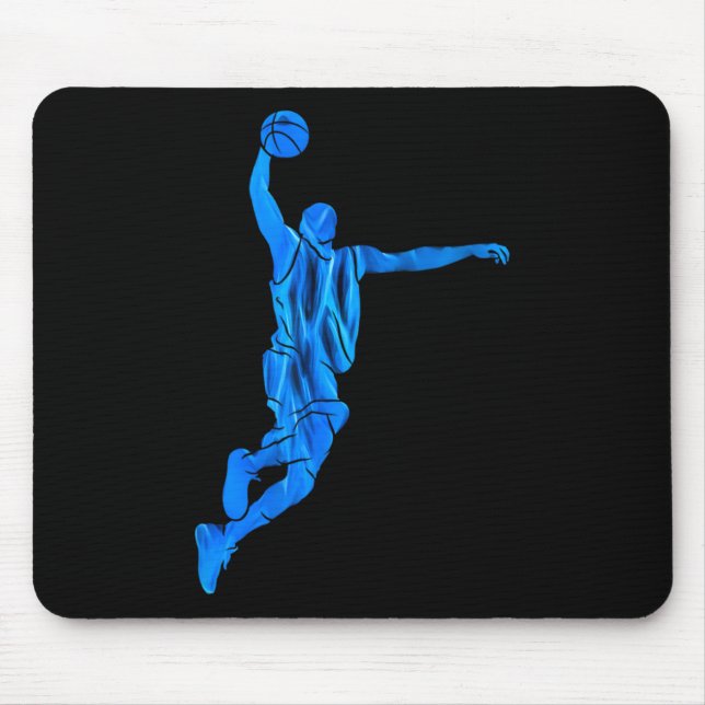 Sketll Player Slam Dunk Blue Flames Abstract Art S Mouse Mat (Front)