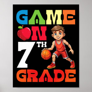 Sketll Player Student Playing School Game On 7th G Poster