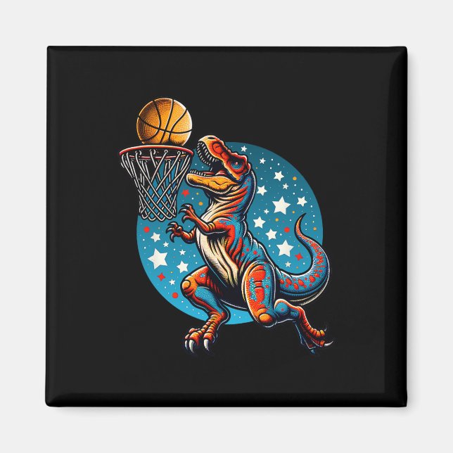 Sketll Player T-rex Dinosaur  Magnet (Front)
