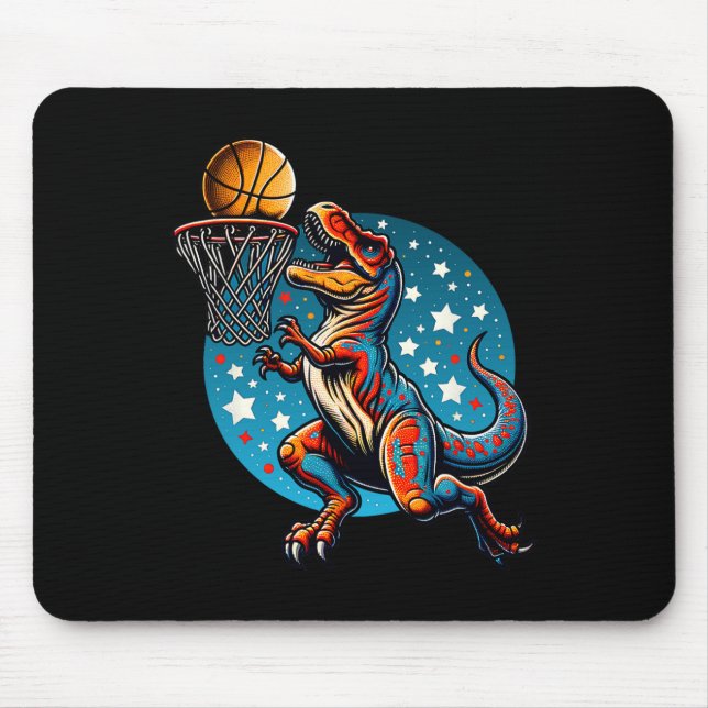 Sketll Player T-rex Dinosaur  Mouse Mat (Front)
