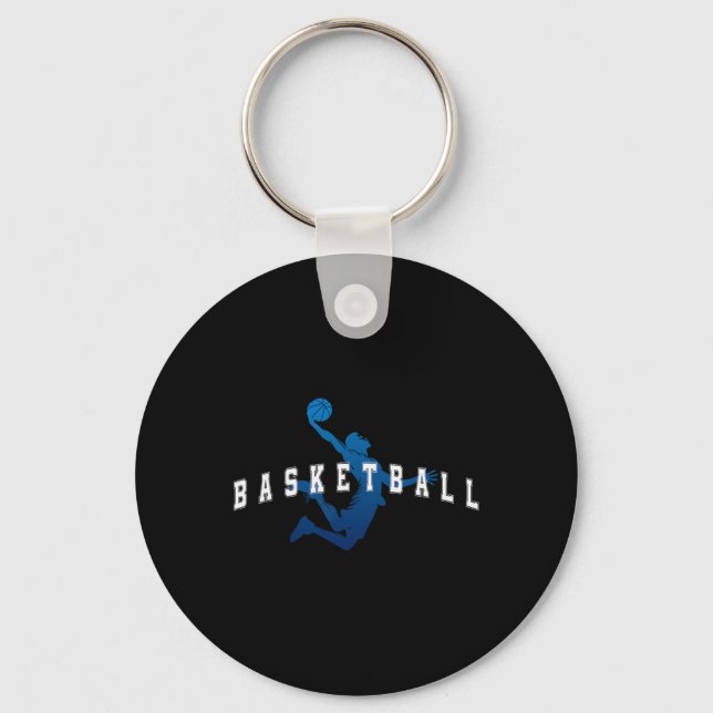 Sketll Player Team Blue Varsity Text  Key Ring (Front)