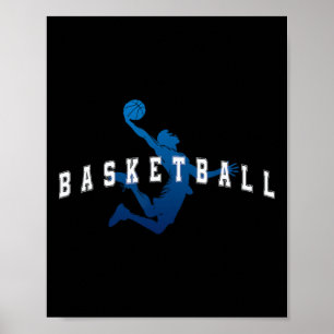 Sketll Player Team Blue Varsity Text Poster