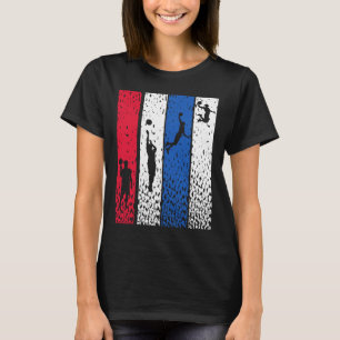 Sketll Retro Vintage Usa Flag Red White Blue Patri T-Shirt