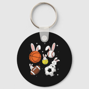 Sketll Sell Footll Soccer Sports Easter Day Bunny Key Ring