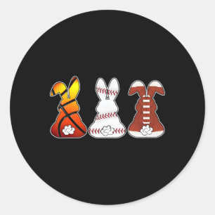 Sketll Sell Footll Sports Easter Bunny Rabbit Kids Classic Round Sticker