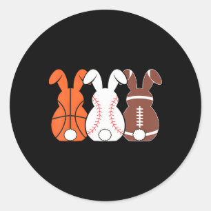 Sketll Sell Footll Sports Easter Bunny Rabbits Classic Round Sticker