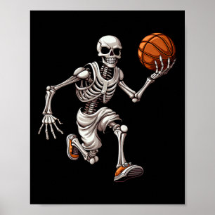 Sketll Skeleton Playing Sketll Halloween Skull Lov Poster