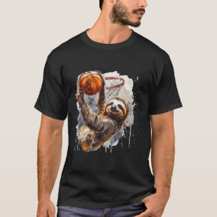 Sketll Sloth Slam Dunk Splash Artwork Sketll Lover T-Shirt