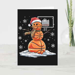Sketll Snowman Player Santa Hat Christmas Funny Card