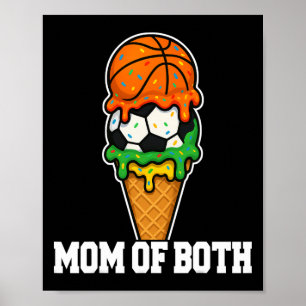 Sketll Soccer Mom Ice Cream Drip Summer Game Day  Poster