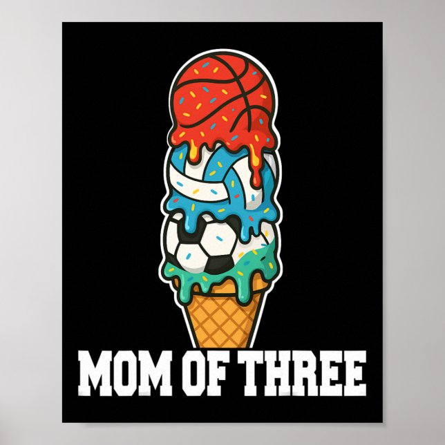 Sketll Soccer Volleyll Mum Ice Cream Summer Game D Poster (Front)