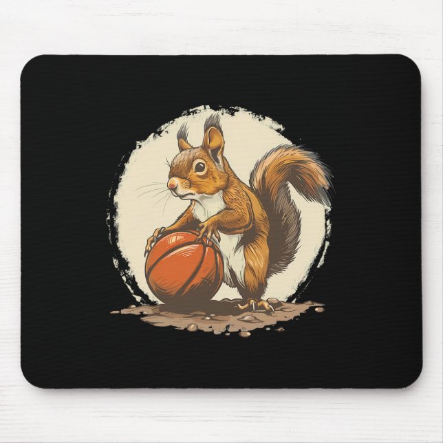 Sketll Squirrel Artwork Sketll Lover Bll Drawing  Mouse Mat (Front)