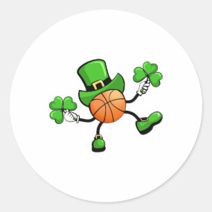 Sketll St Patricks Day Sports Leprechaun Boys Men  Classic Round Sticker