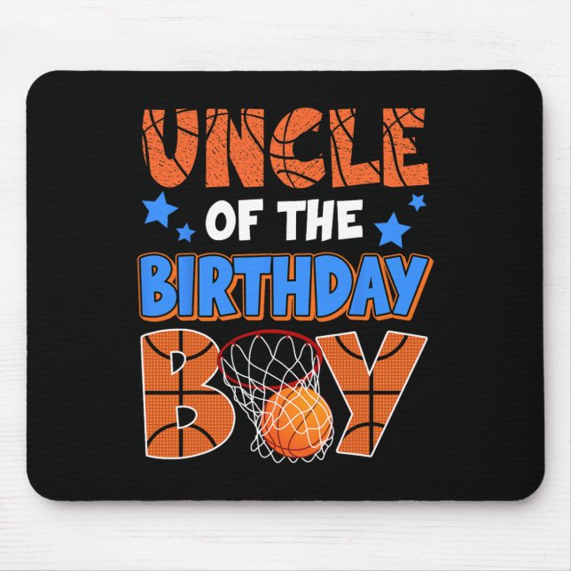 Sketll Uncle Of The Birthday Boy Family Matching  Mouse Mat (Front)