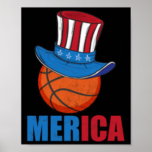 Sketll Uncle Sam 4th Of July Boys Kids Teens Dribb Poster
