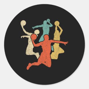Sketll Vintage Silhouette 60s 70s Retro Gift Team Classic Round Sticker