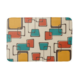 Skewed Squares Midcentury Pattern Bath Mat