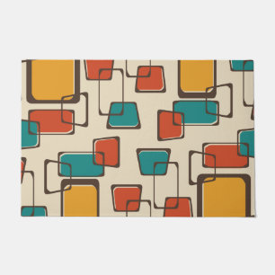 Skewed Squares Midcentury Pattern Doormat