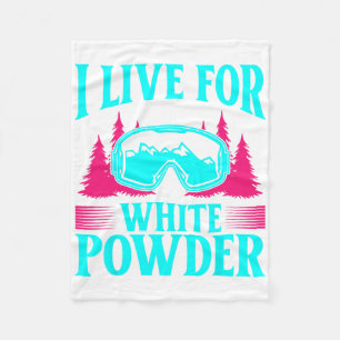Ski 90s 80s Skiing Outfit I Live For White Powder Fleece Blanket