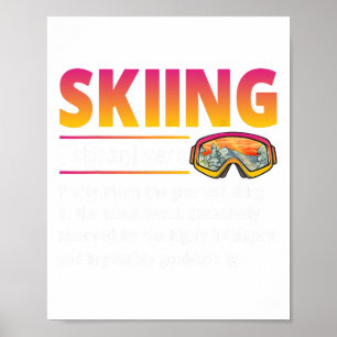 Ski 90s 80s Skiing Outfit Retro Skiing Definiton  Poster