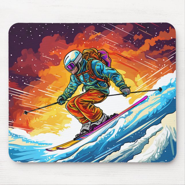 Ski Action Mouse Mat (Front)