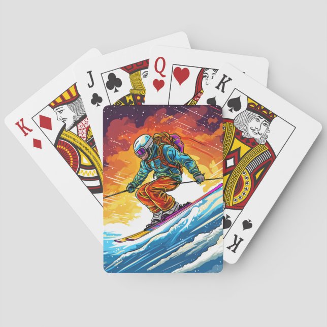 Ski Action Playing Cards (Back)