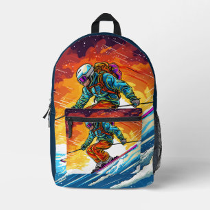 Ski Action Printed Backpack