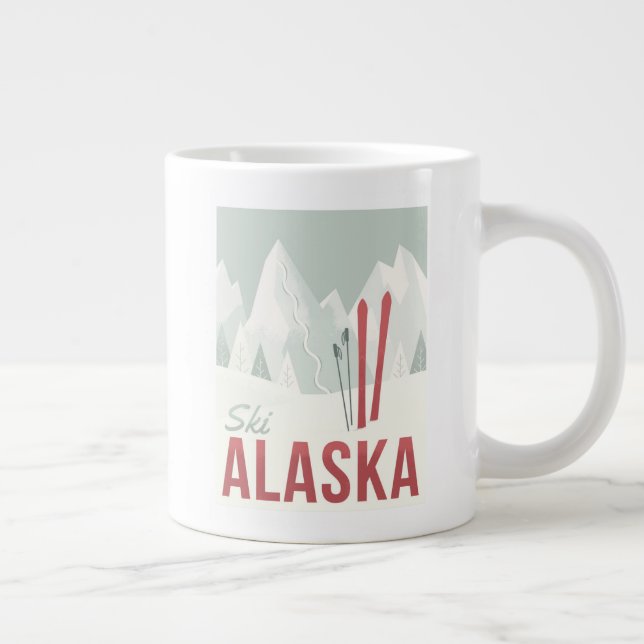 Ski Alaska Large Coffee Mug (Right)