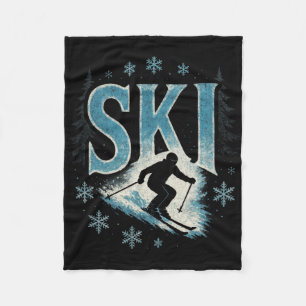 Ski - Alpine Downhill Racing Freestyle  Fleece Blanket