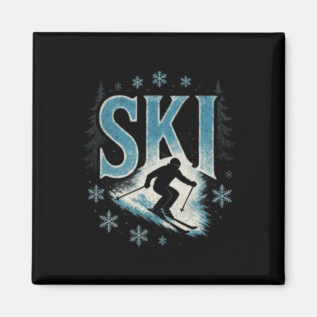 Ski - Alpine Downhill Racing Freestyle  Magnet (Front)