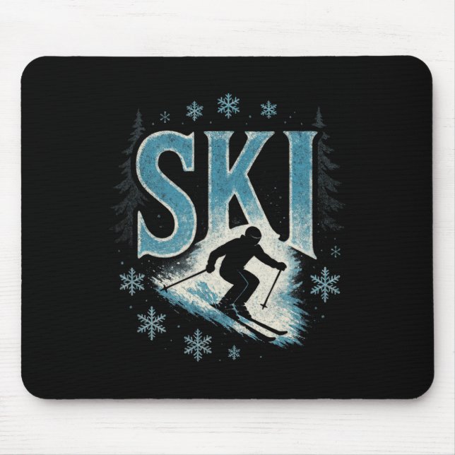 Ski - Alpine Downhill Racing Freestyle  Mouse Mat (Front)